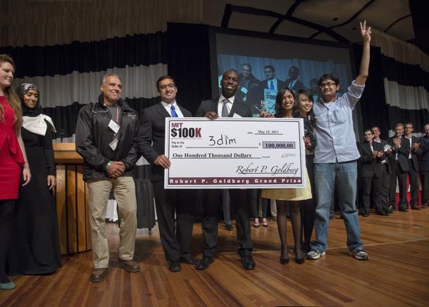 Goyal and 3dim team win the 2013 MIT 100K Entrepreneurship Competition