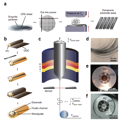 One-step optogenetics with multifunctional flexible polymer fibers