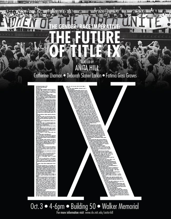 Talks led by Anita Hill — The Gender/Race Imperative: The Future of Title IX
