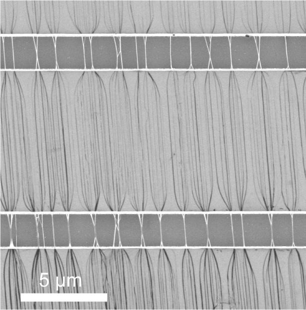 Soft-lock drawing of super-aligned carbon nanotube bundles for nanometre electrical contacts